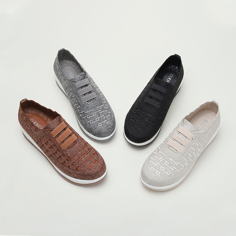 OrthoCare Women’s Wedge Slip-On Sneakers – Lace Detail Comfort Walking Shoes