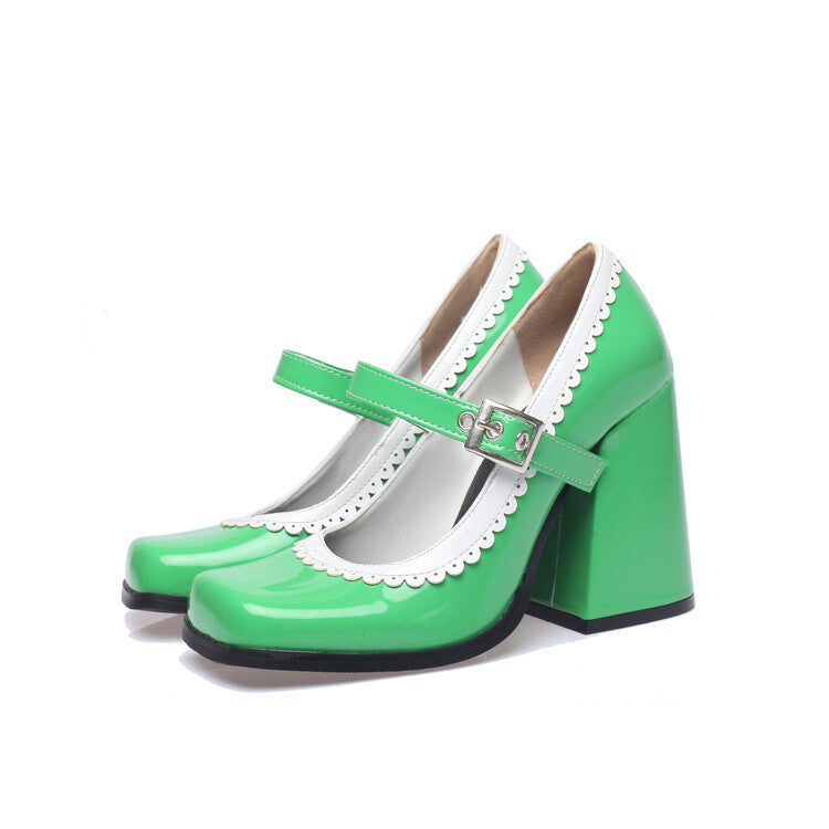 Orthopedic Mary Jane Block Heels – Comfortable Strap Dress Shoes