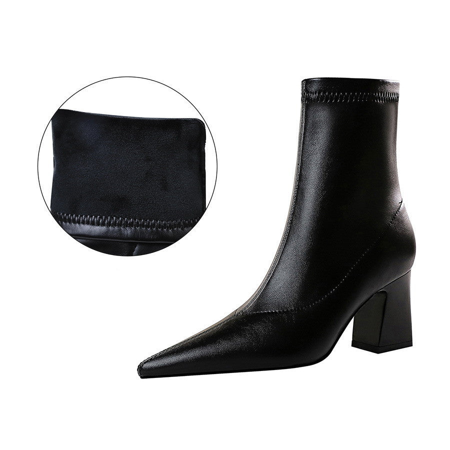 Samantha | Orthopedic Elegant Pointed-Toe Block Heel Ankle Boots
