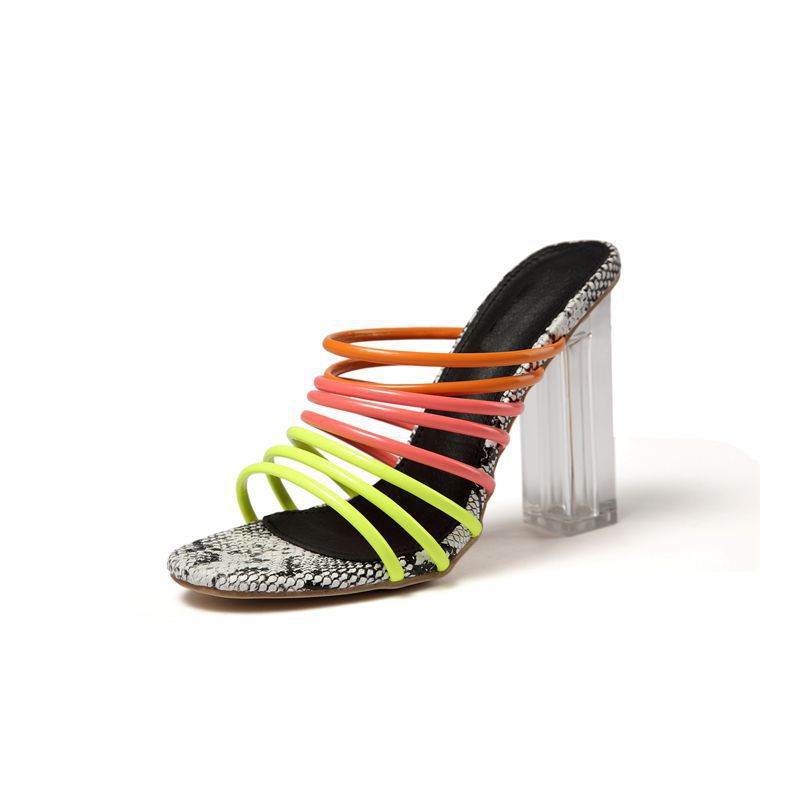 OrthoCare Neon Luxe Heels – Statement Strap Block Sandals