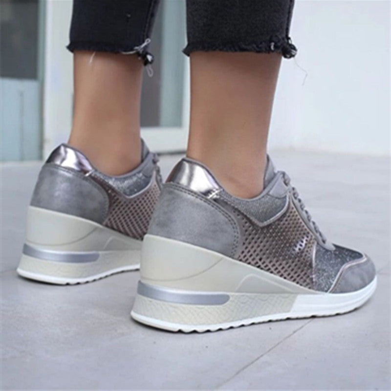 OrthoCare Lace-Up Sneakers With Wedge Heels