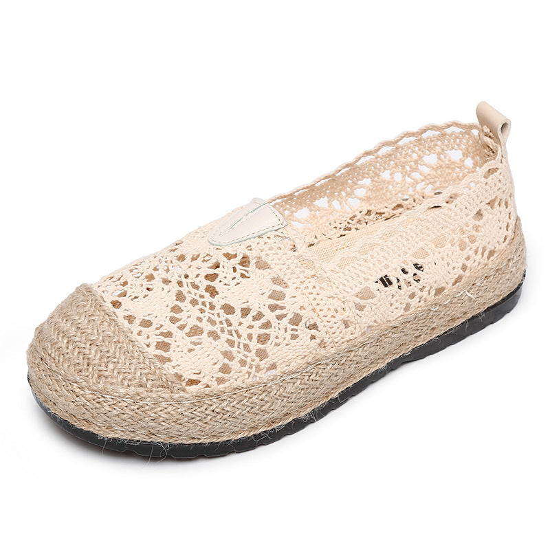 OrthoCare Lace Crochet Espadrille Slip-On Flats