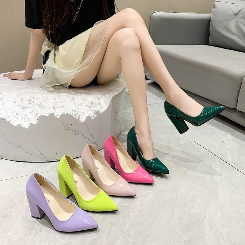 OrthoCare Bold Block Heel Pumps – Elegant Comfort Statement Heels