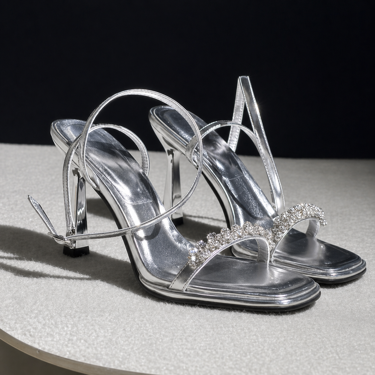 OrthoCare | Clear Strap Ankle Strap Stiletto Heels