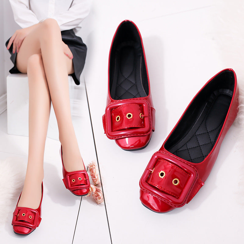 Orthopedic Buckle Ballet Flats – Soft Comfort Slip-On Dress Shoes