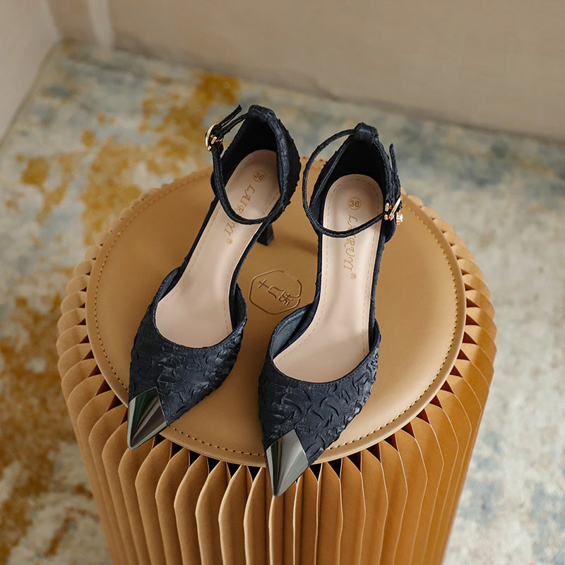 OrthoCare | Pointed Toe Ankle Strap Stiletto Heels