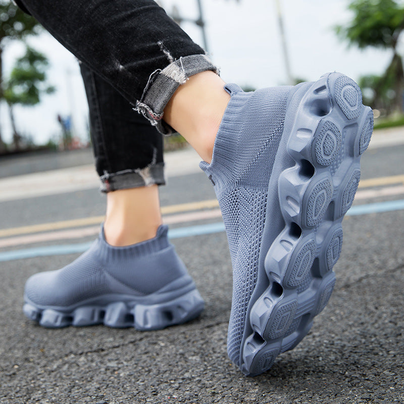 Orthopedic Air Sole Slip-On Sneakers – Breathable Knit Lightweight Comfort Walking Shoes