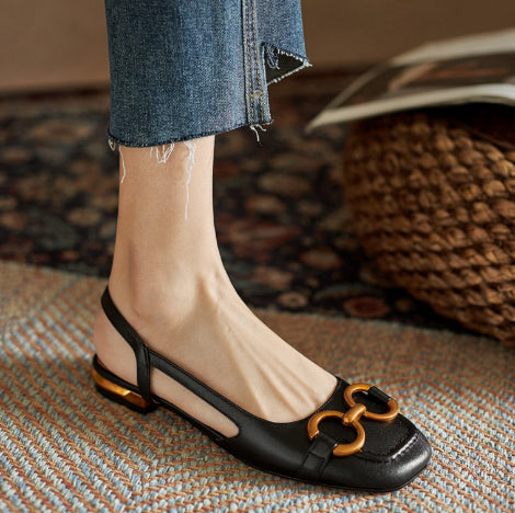 Xylia | Women’s Orthopedic Buckle Accent Slingback Flats