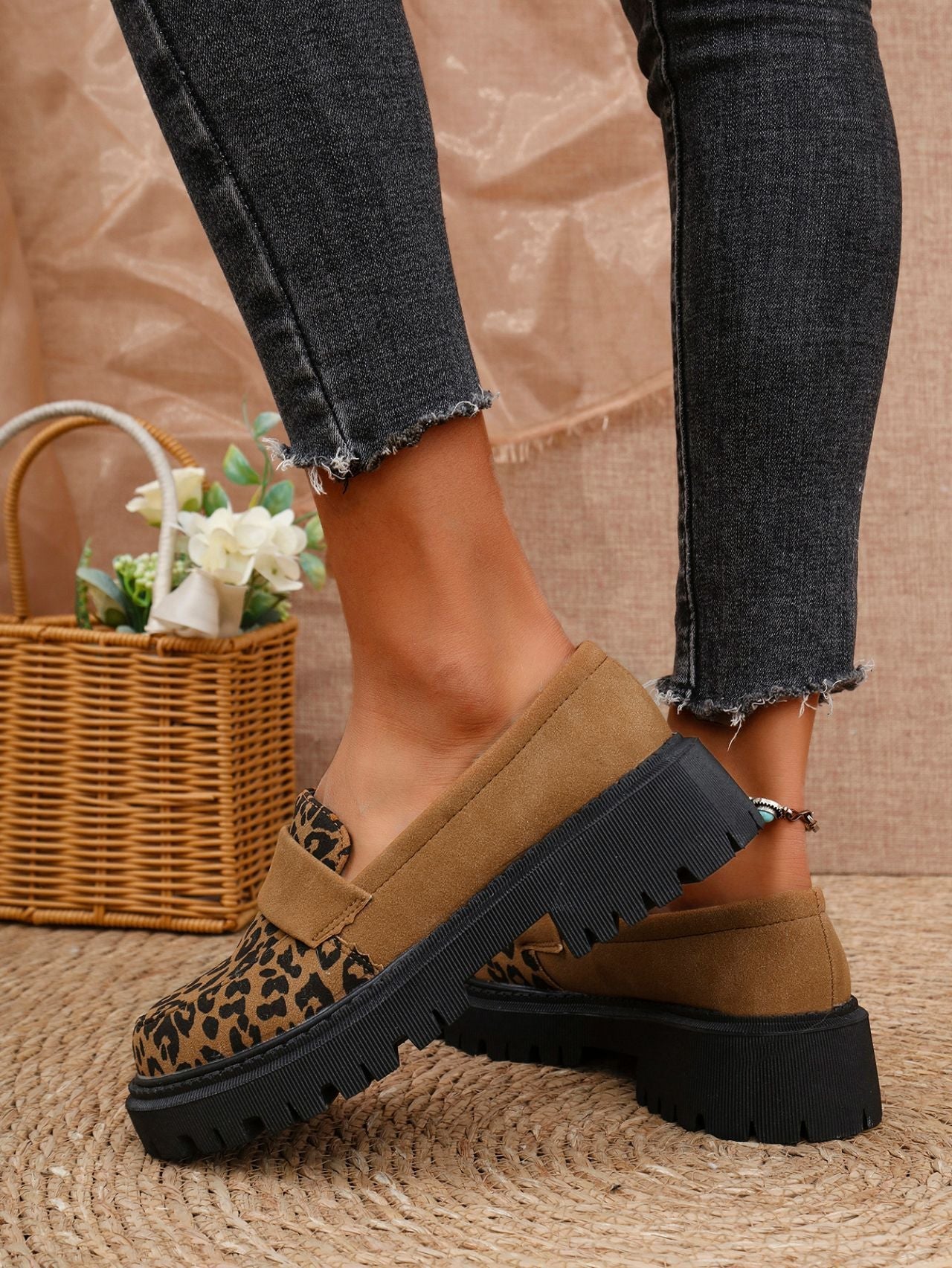 OrthoCare | Leopard Platform Slip-On Loafers