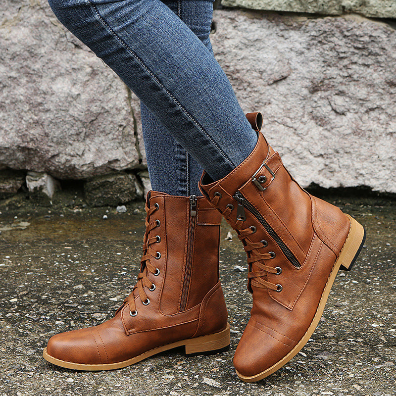 OrthoCare Women's Lace Up Low Heel Boots - Supportive