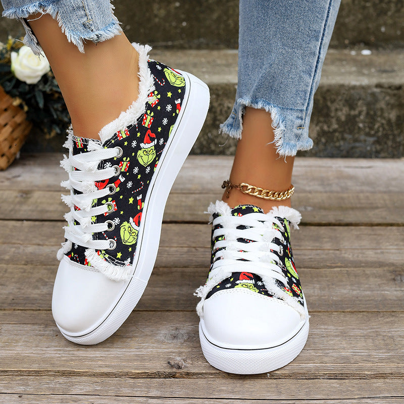 Noella | Orthopedic Holiday Santa Claus Patterned Sneakers
