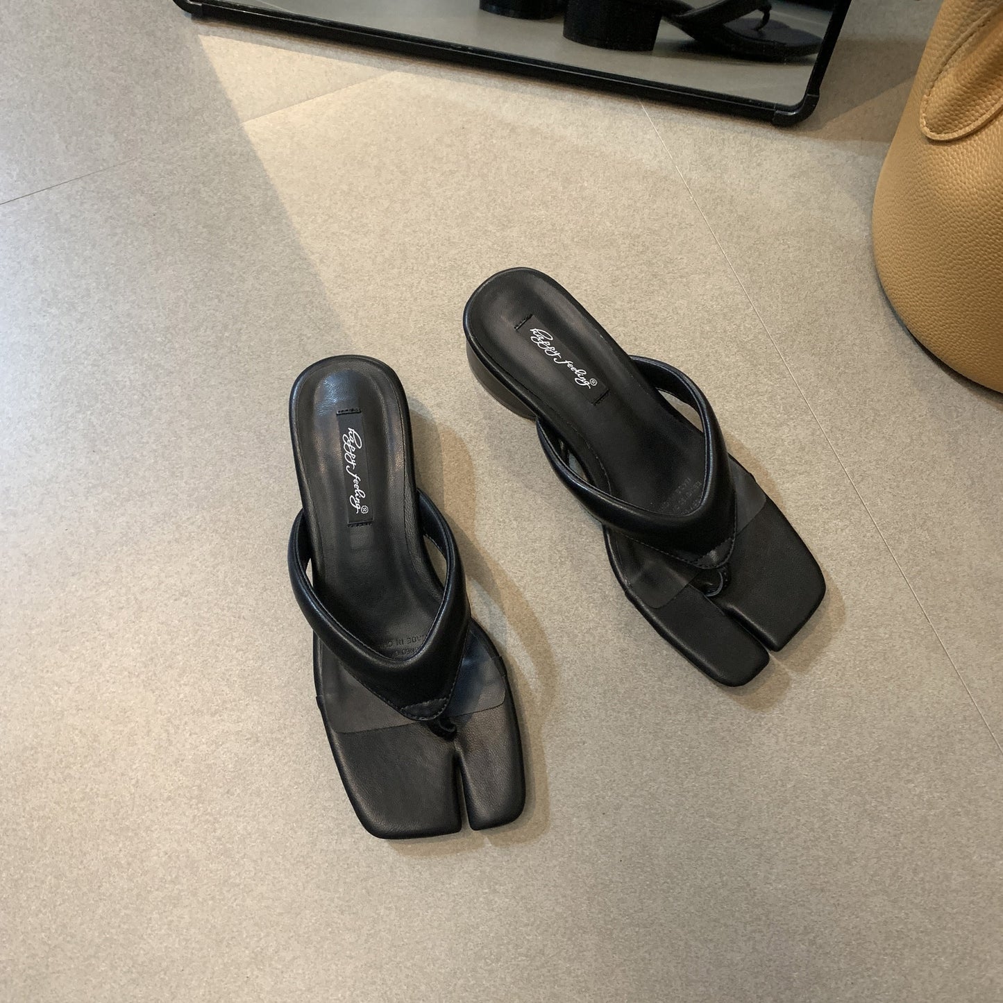 Wistera | Women’s Orthopedic Square Toe Thong Mule Sandals