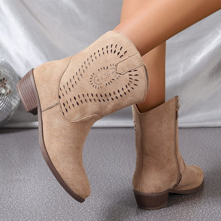 OrthoCare Wedge Boots - Hollow-out & Side Zipper