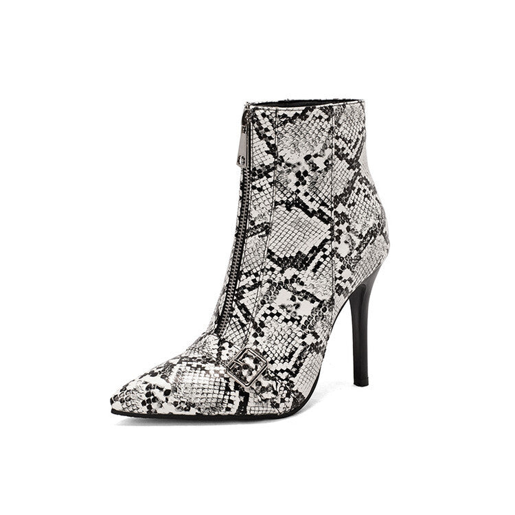 Macarena | Pointed-Toe Zip Orthopedic Stiletto Ankle Boots