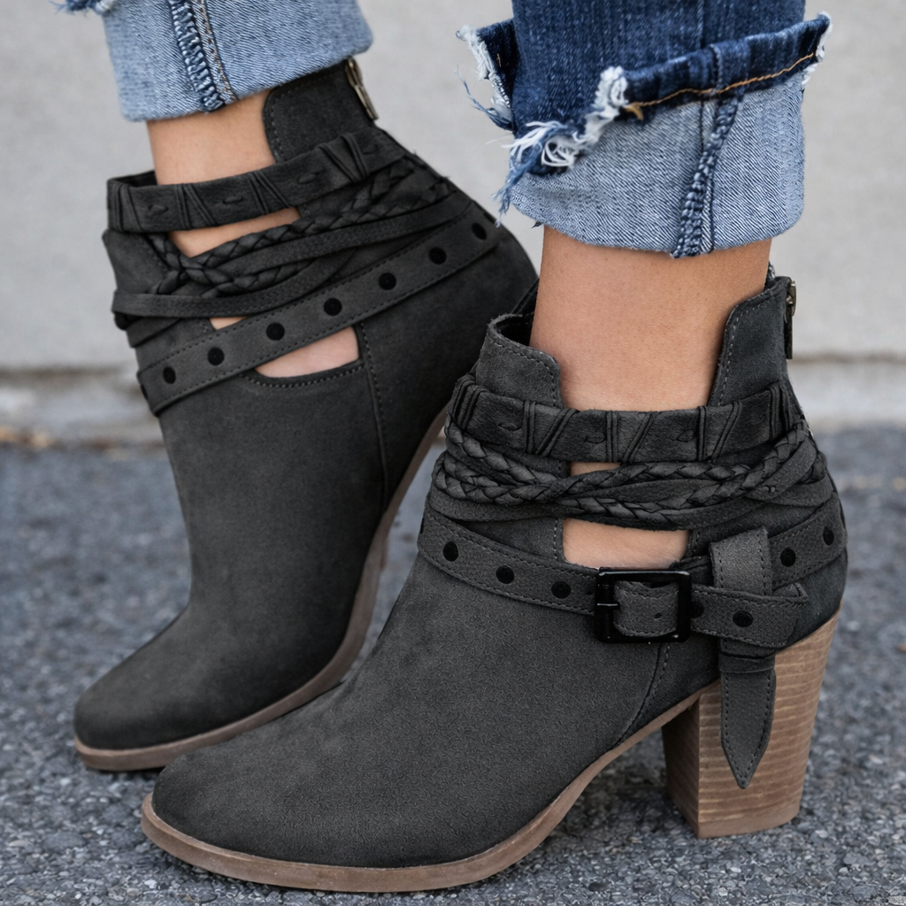 Nana | Orthopedic Braided Strap Heeled Boot