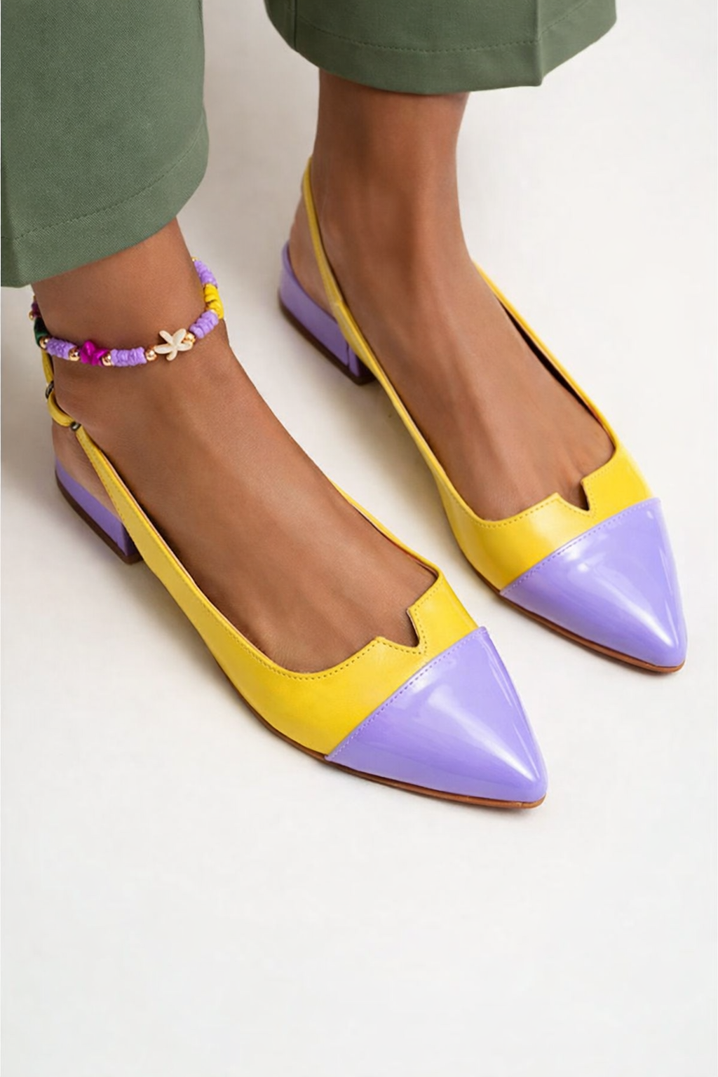 OrthoCare Pointed Flats - Color Block Comfort
