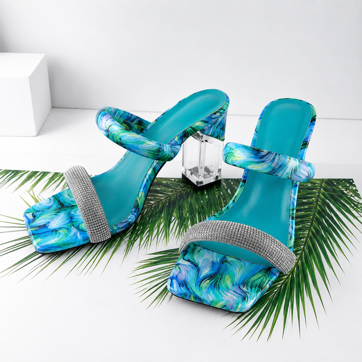 Aubrielle | Women’s Orthopedic Printed Block Heel Mule Sandals