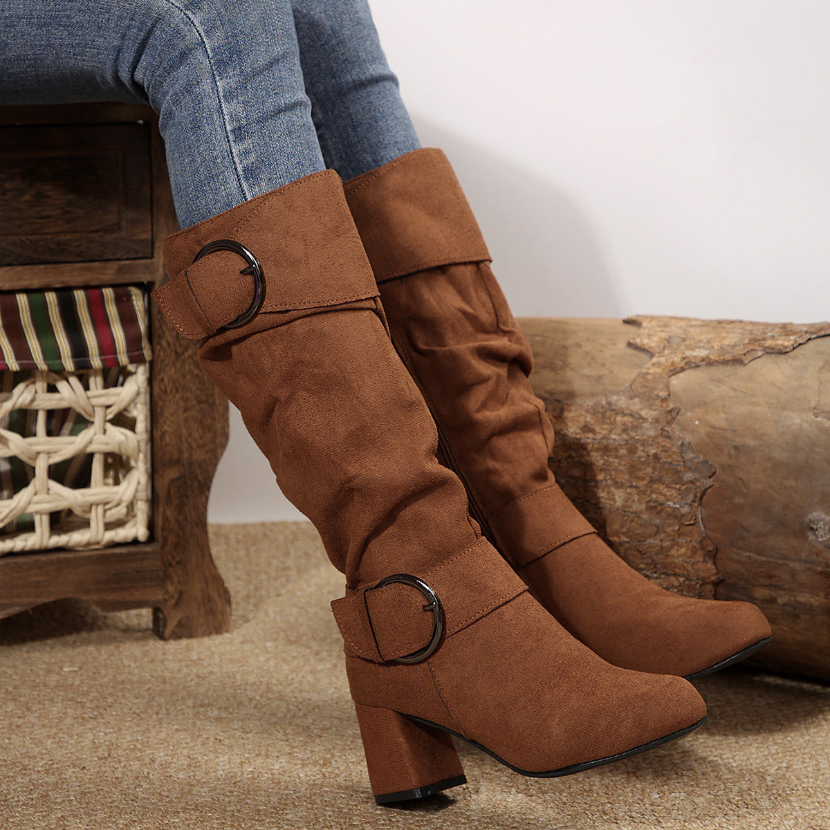 OrthoCare Beltbuckle Boots - Chunky Heel Comfort