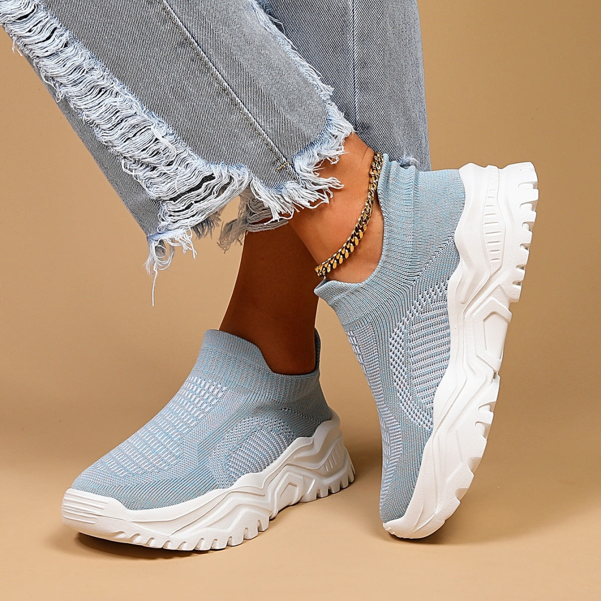 OrthoCare Women’s Knit Slip-On Sneakers – Lightweight Breathable Comfort Shoes
