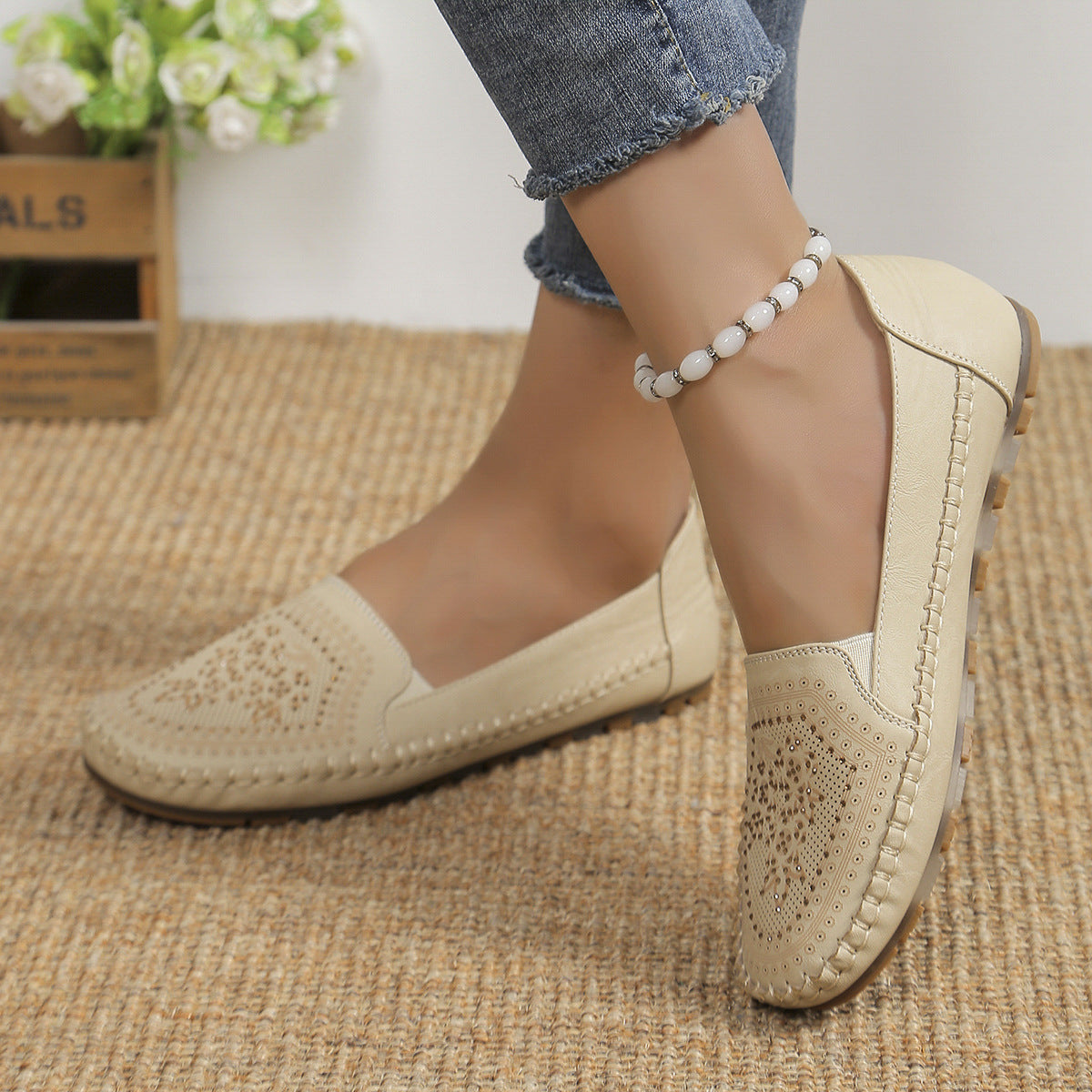 OrthoCare Casual Gommino Handmade Shoes In Solid Color