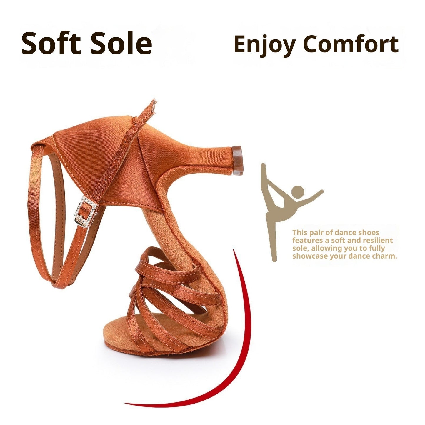 OrthoCare Latin Dance Shoes - Soft Sole Comfort