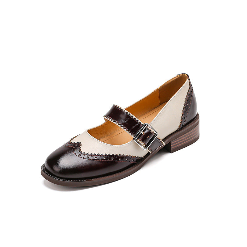 OrthoCare Colorblock Leather Shoes - Square Toe