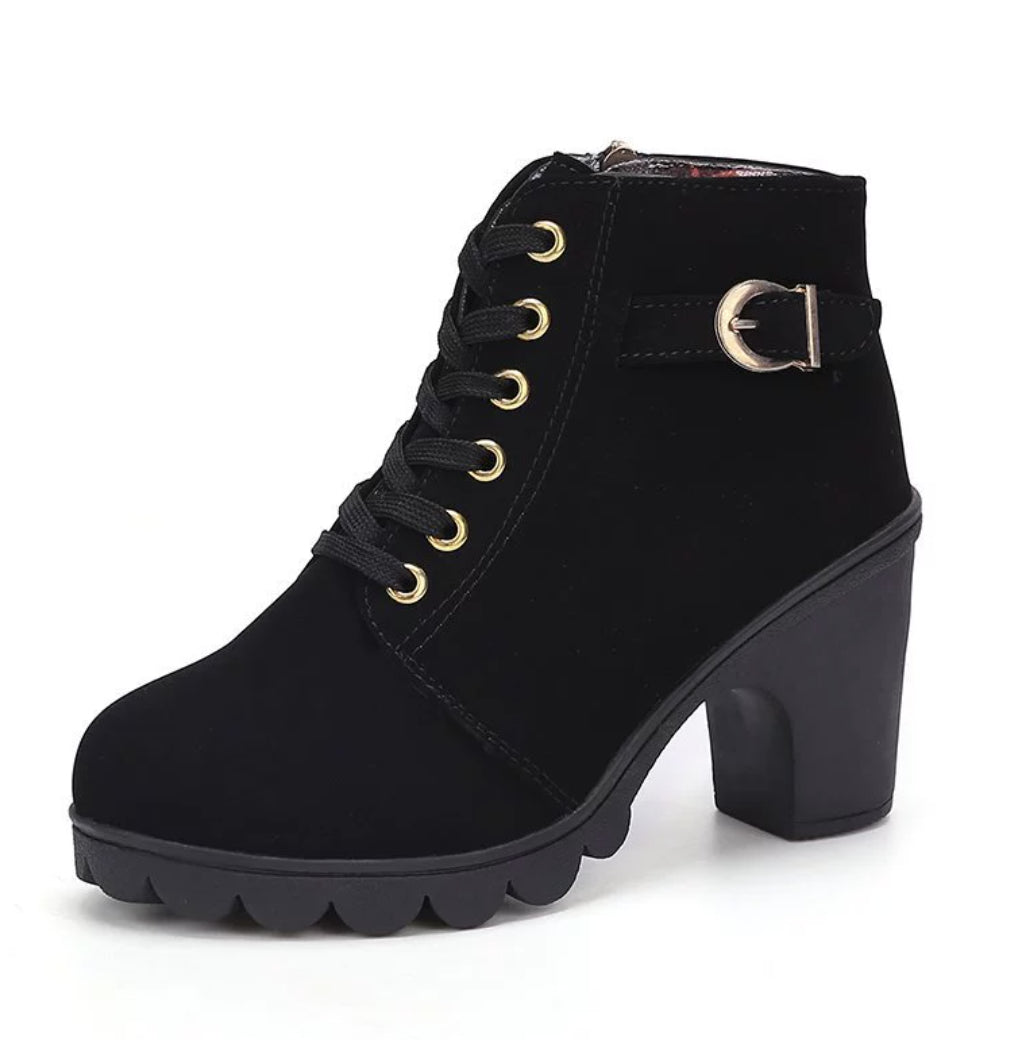OrthoCare Leopard Print Ankle Boots - Square Heel