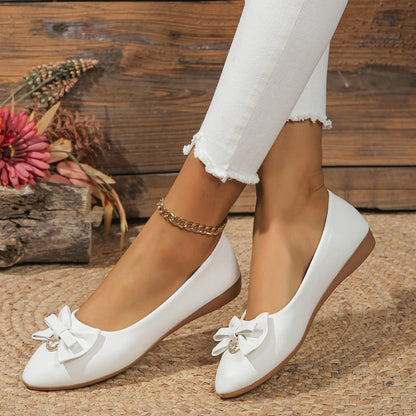 OrthoCare Elegant Bow Flats – Classic Comfort Slip-On Shoes