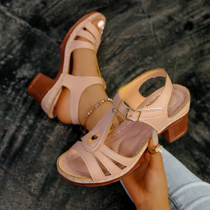 Lenoria | Women’s Orthopedic Vintage Cutout Block Heel Sandals
