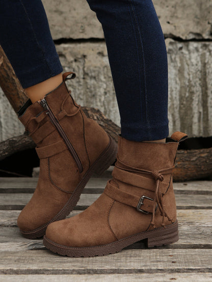 OrthoCare Short Boots - Side Zipper, Low Heel