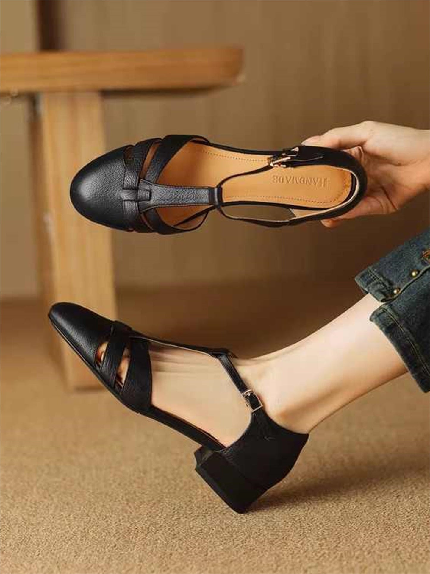 OrthoCare Retro Leather Sandals - Soft Comfort