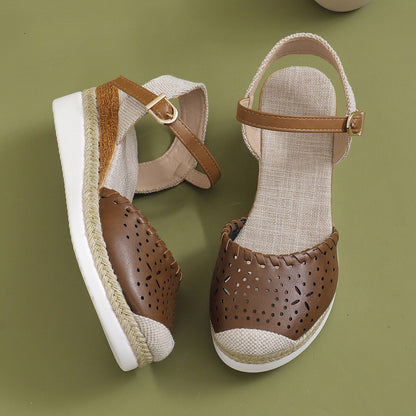 OrthoCare Breathable Woven Mary Jane Platform Sandals
