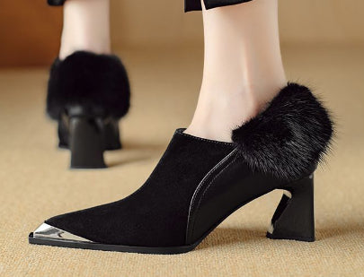 OrthoCare Chic Retro Heeled Shoes With Zipper And Unique Elegance