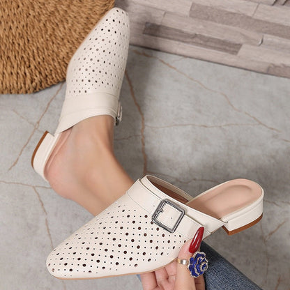 Hestia | Women’s Orthopedic Perforated Pointed Toe Mule Flats