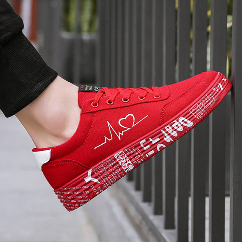 OrthoCare Love Print Canvas Shoes For Couples - Unique And Trendy