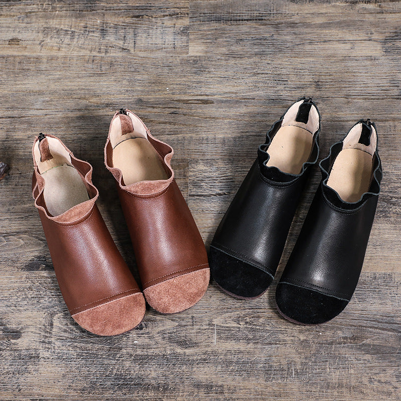 Orthopedic Leather Ankle Boots – Soft Comfort Slip-On Lightweight Casual Shoes