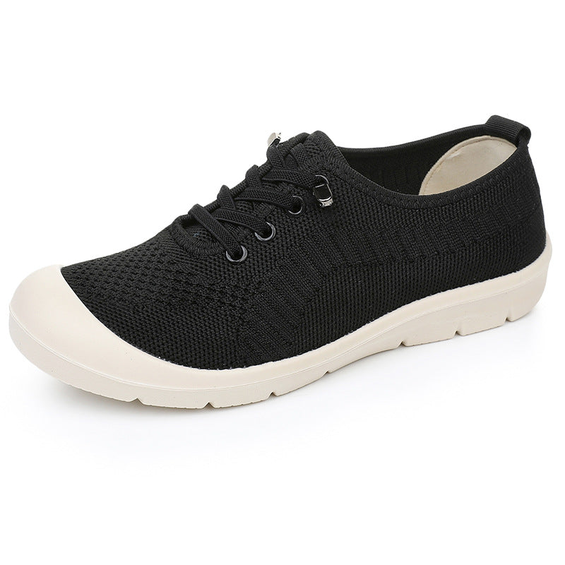 OrthoCare Women’s Knit Lace-Up Sneakers – Lightweight Breathable Comfort Shoes