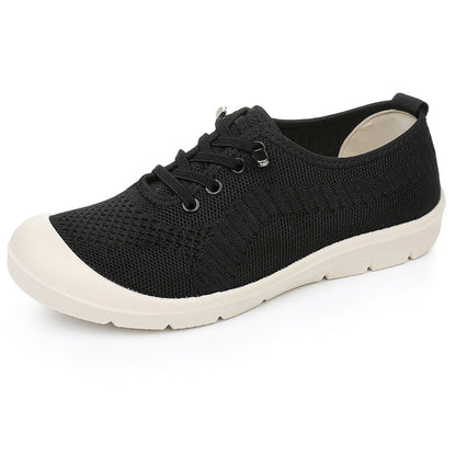 OrthoCare Women’s Knit Lace-Up Sneakers – Lightweight Breathable Comfort Shoes