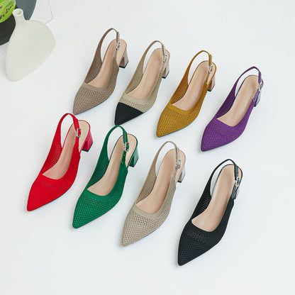 Pomeline | Women’s Orthopedic Woven Pointed Toe Slingback Heels