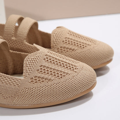 OrthoCare Women’s Knit Mary Jane Flats – Breathable Lightweight Comfort Shoes