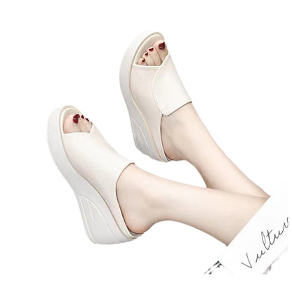 Tularee | Women’s Orthopedic Peep Toe Platform Wedge Slide Sandals