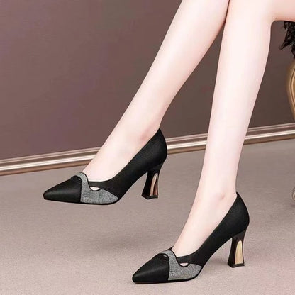 OrthoCare Elegant Chunky Heel Pumps  -