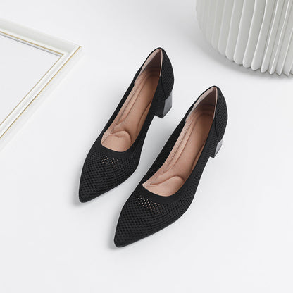 Quincy | Women’s Orthopedic Woven Pointed Toe Block Heel Pumps