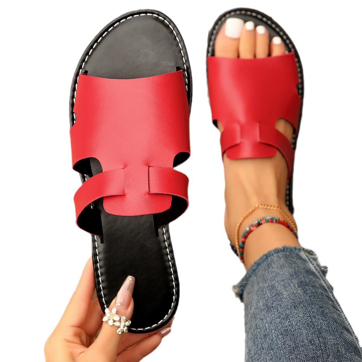 OrthoCare Plain Flat Slippers - Casual Elegance