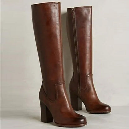 OrthoCare Plus-Size Boots - Chunky Heel & Zipper