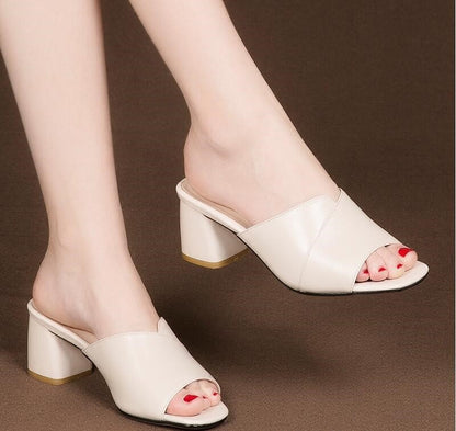 Ulissea | Women’s Orthopedic Open Toe Block Heel Mule Sandals