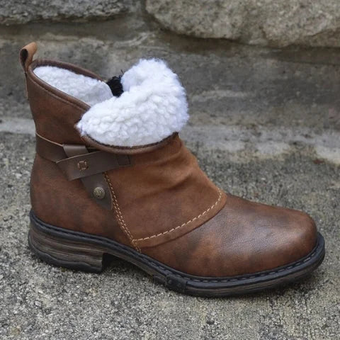 Marlette | Orthopedic Vintage Two-Tone Leather Ankle Boots
