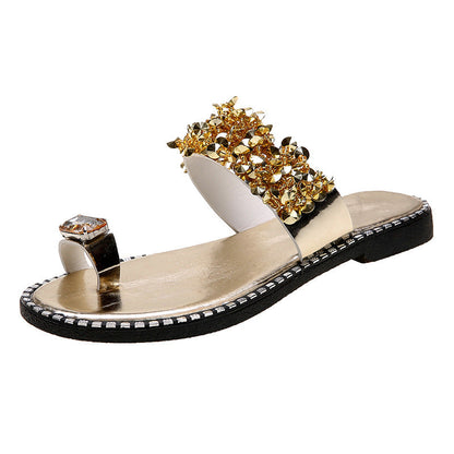 Novalie | Women’s Orthopedic Rhinestone Toe Ring Slide Sandals