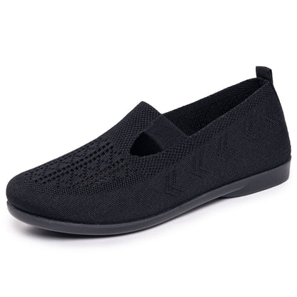 Orthopedic Knit Mary Jane Flats – Breathable Slip-On Comfort Walking Shoes