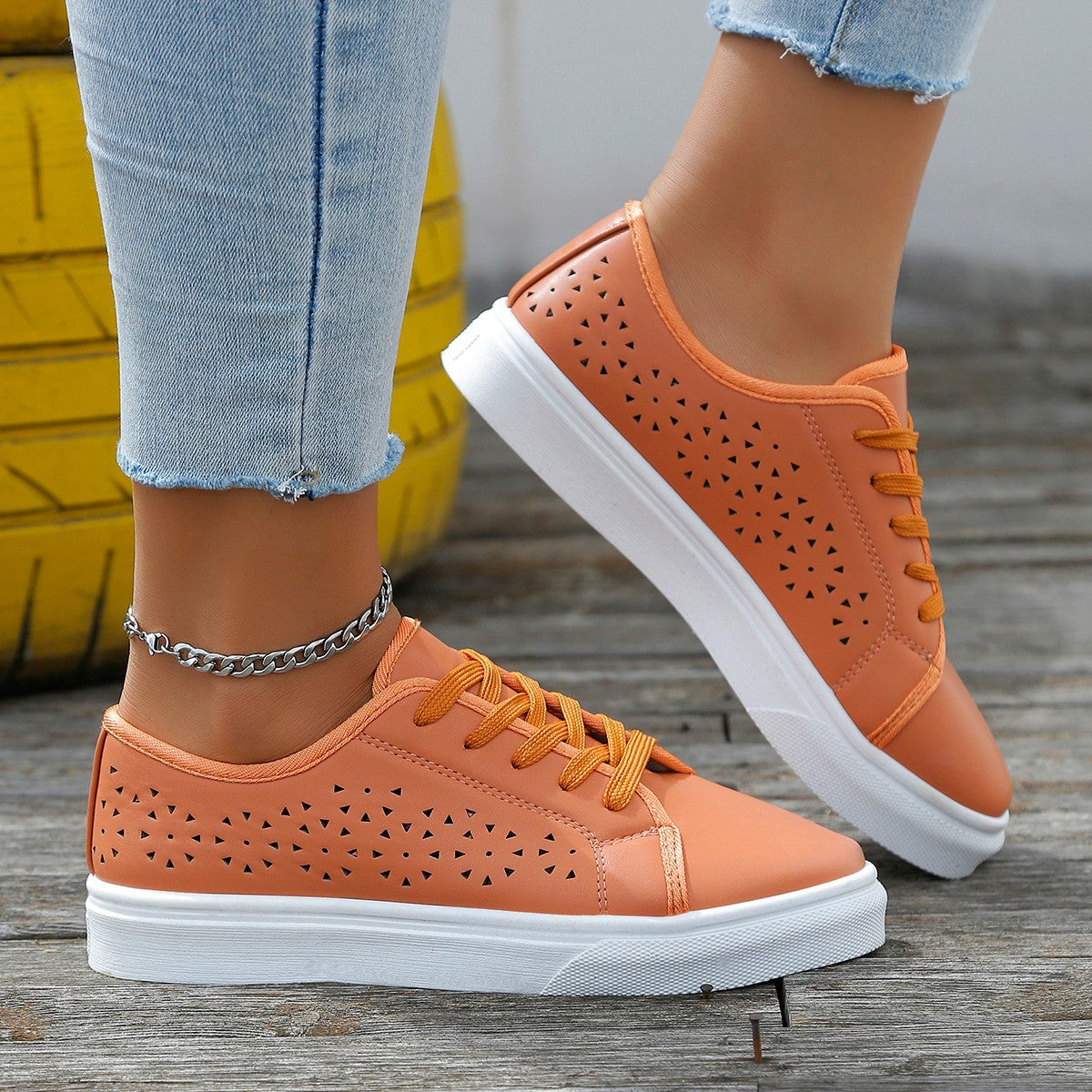 OrthoCare Cutout Flat Shoes - Unique Elegance